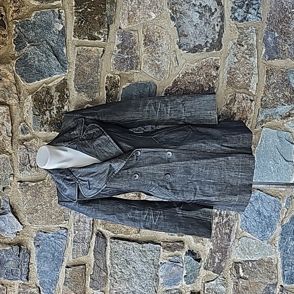 RADCLOIFFE LONDON GREY DENIM - JEANS TRENCH COAT - SIZE MEDIUM - Picture 3 of 12